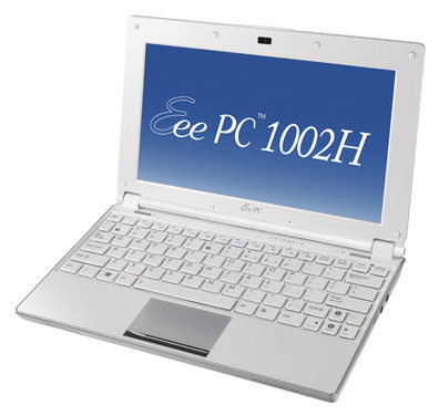 ASUS Eee PC 1002H (Atom N280 1660 Mhz/10.0"/1024x600/1024Mb/160.0Gb/DVD нет/Wi-Fi/Bluetooth/WinXP Home)