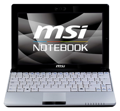 MSI Wind U120 (Atom N270 1600 Mhz/10.0"/1024x600/1024Mb/160.0Gb/DVD нет/Wi-Fi/Bluetooth/WiMAX/WinXP Home)