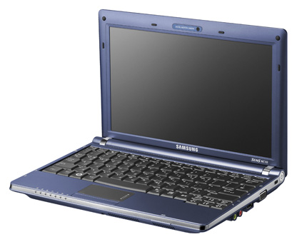 Samsung NC10 (Atom N270 1600 Mhz/10.2"/1024x600/1024Mb/160.0Gb/DVD нет/Wi-Fi/WinXP Home)