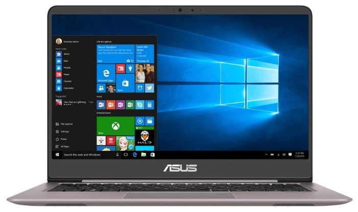 ASUS Ноутбук ASUS Zenbook UX410UF (Intel Core i7 8550U 1800 MHz/14"/1920x1080/16GB/1256GB HDD+SSD/DVD нет/NVIDIA GeForce MX130/Wi-Fi/Bluetooth/Windows 10 Pro)