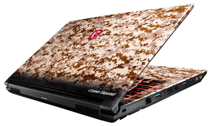 MSI Ноутбук MSI GE62 7RE Camo Squad Limited Edition (Intel Core i5 7300HQ 2500 MHz/15.6"/1920x1080/16Gb/1000Gb HDD/DVD-RW/NVIDIA GeForce GTX 1050 Ti/Wi-Fi/Bluetooth/DOS)