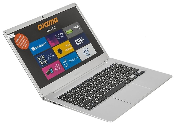 Digma Ноутбук Digma CITI E301 (Intel Atom x5 Z8350 1440 MHz/13.3"/1920x1080/4Gb/32Gb SSD/DVD нет/Intel HD Graphics 400/Wi-Fi/Bluetooth/Windows 10 Home)