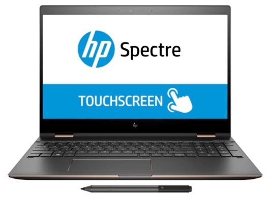 HP Ноутбук HP Spectre x360 15-ch001ur (Intel Core i7 8705G 3100 MHz/15.6"/3840x2160/8Gb/256Gb SSD/DVD нет/Radeon RX Vega M GL/Wi-Fi/Bluetooth/Windows 10 Home)